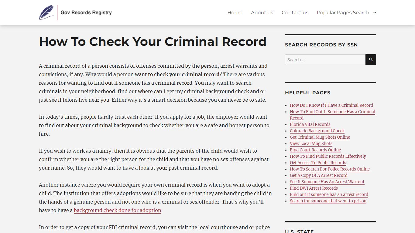 How To Check Your Criminal Record | GovRecordsRegistry.org